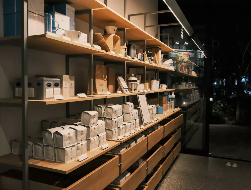 東京藍瓶咖啡澀谷公園店-販售商品陳列